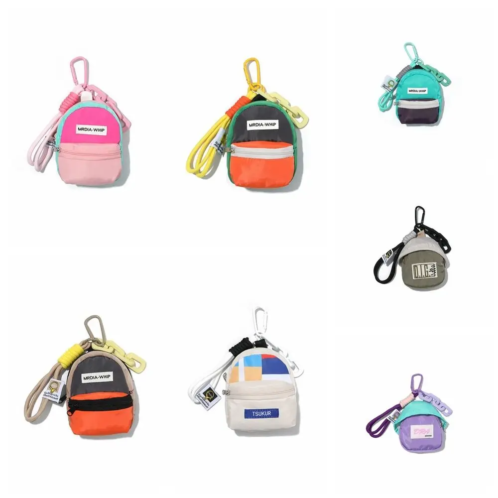 Creative Macaron Color Mini Coin Purse Multifunctional Backpack Pendant Key Chain Wallet Durable Anti Loss Earphone Bag Camping