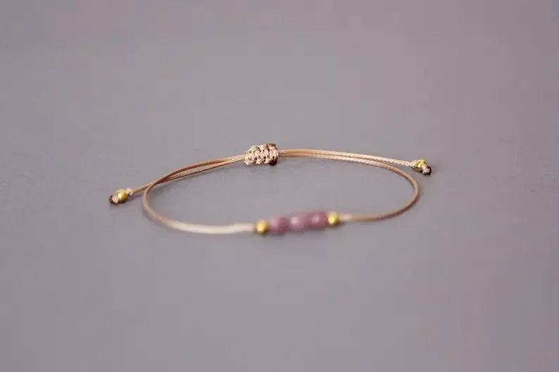 Ruby Simple Crystal July Birthstone Bracelet Natural Stone Bracelet Cancer Zodiac Gift