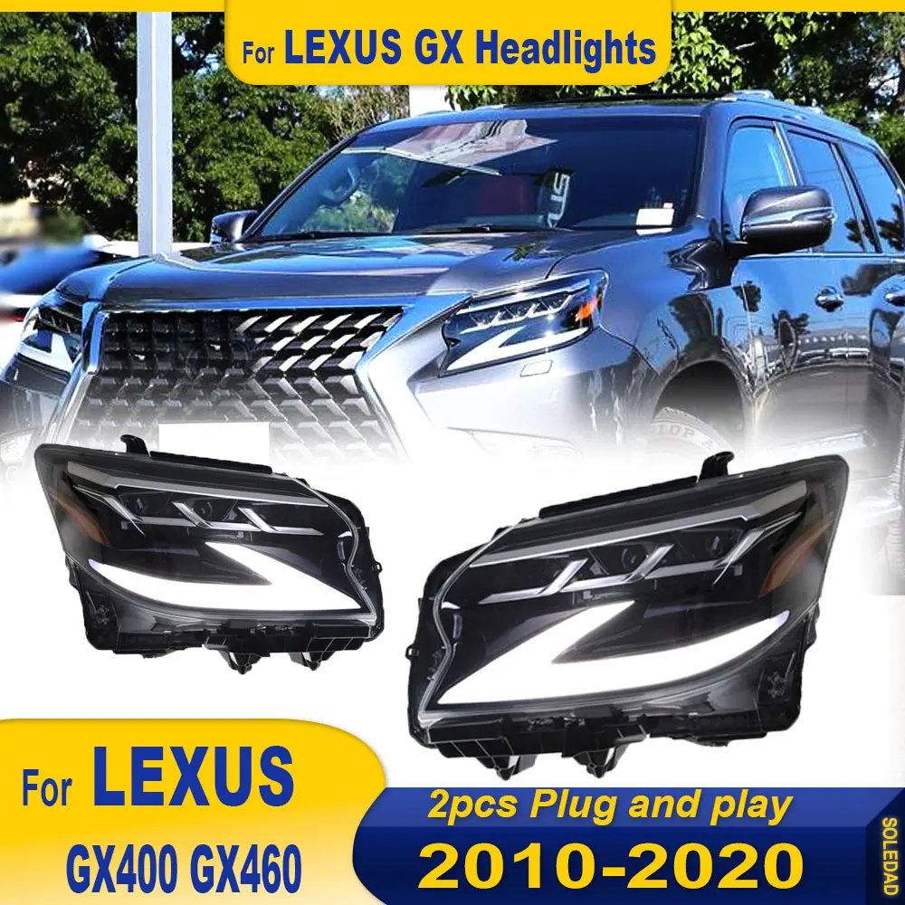 Car Accessories Head Lamp for Lexus GX GX400 Headlights 2010 2011 2012-2020 GX460 LED Headlight DRL Signal Projector Lens auto