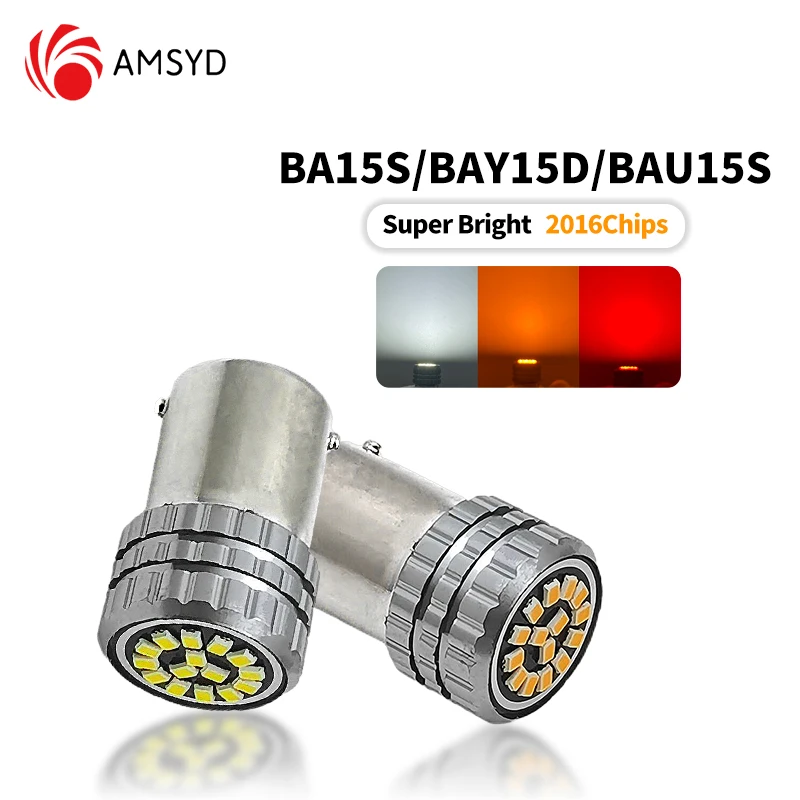 4Pcs 1156 BA15S BAU15S P21W PY21W BAY15D LED Bulb 1157 P21 5W R5W 15SMD 2016 Car Turn Signal Reverse Light 12V White 6000K