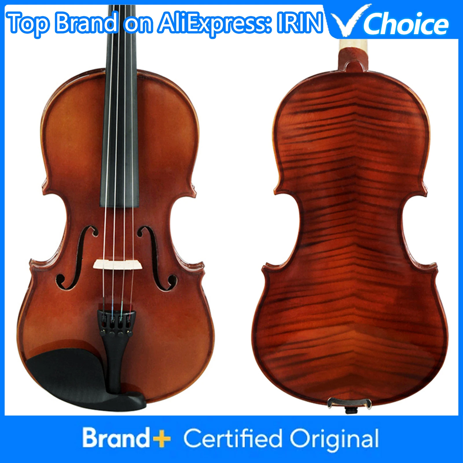 

IRIN AV-03 Violin Acoustic Violin Beginner Violin 4/4 3/4 1/2 1/4 1/8 Full Size Spruce Wood Strings Instrument with Case Bow