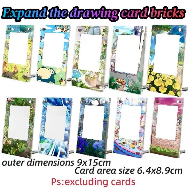 

New Pokemon Display Stand Mew Magikarp Akari Cynthia Miriam EX Acrylic Card Brick Photo Frame PTCG Gifts Toy Not Include Cards