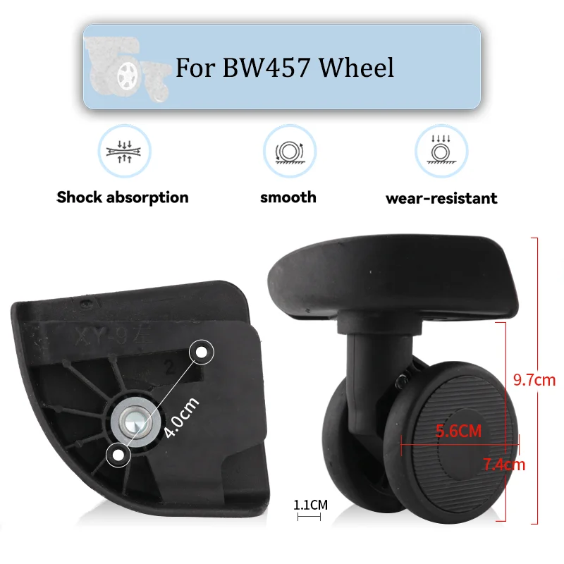 

Suitable For BW457 Universal Wheel Replacement Suitcase Rotating Smooth Silent Shock Absorbing Wheel Accessories Wear-resistant