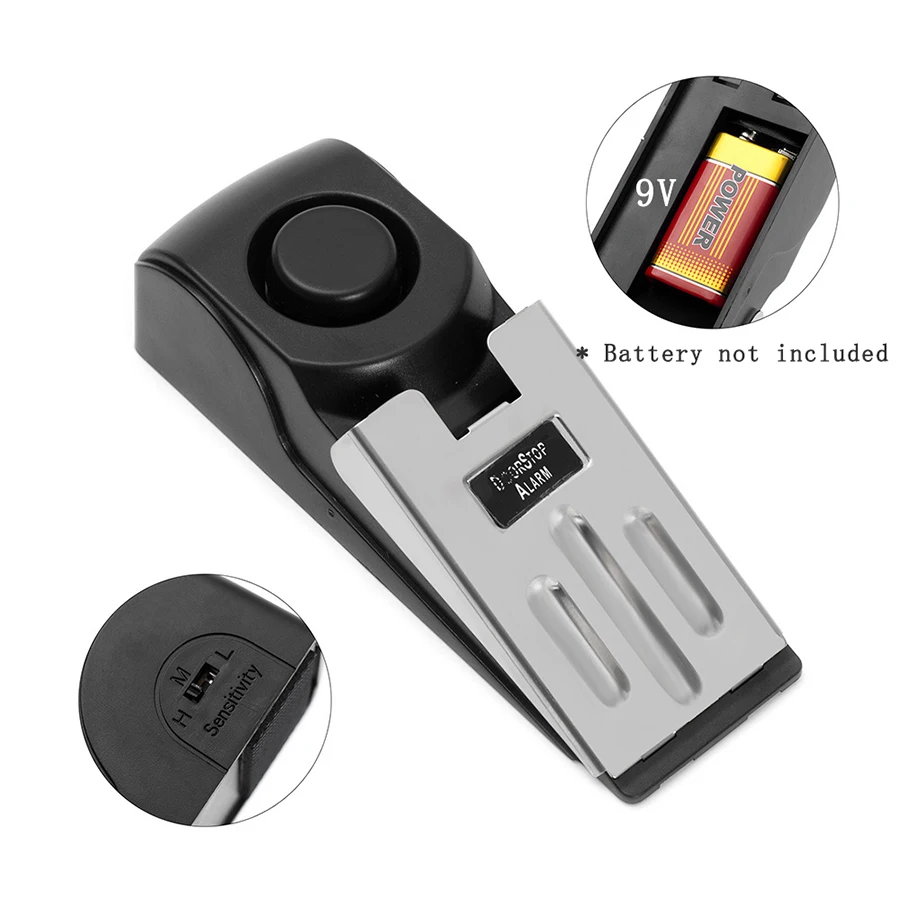 Door Stop Alarm, Door Stopper with 120DB Security Alarm, Floor Wedge Doorstop for Travel Apartment Home House Door Alarm