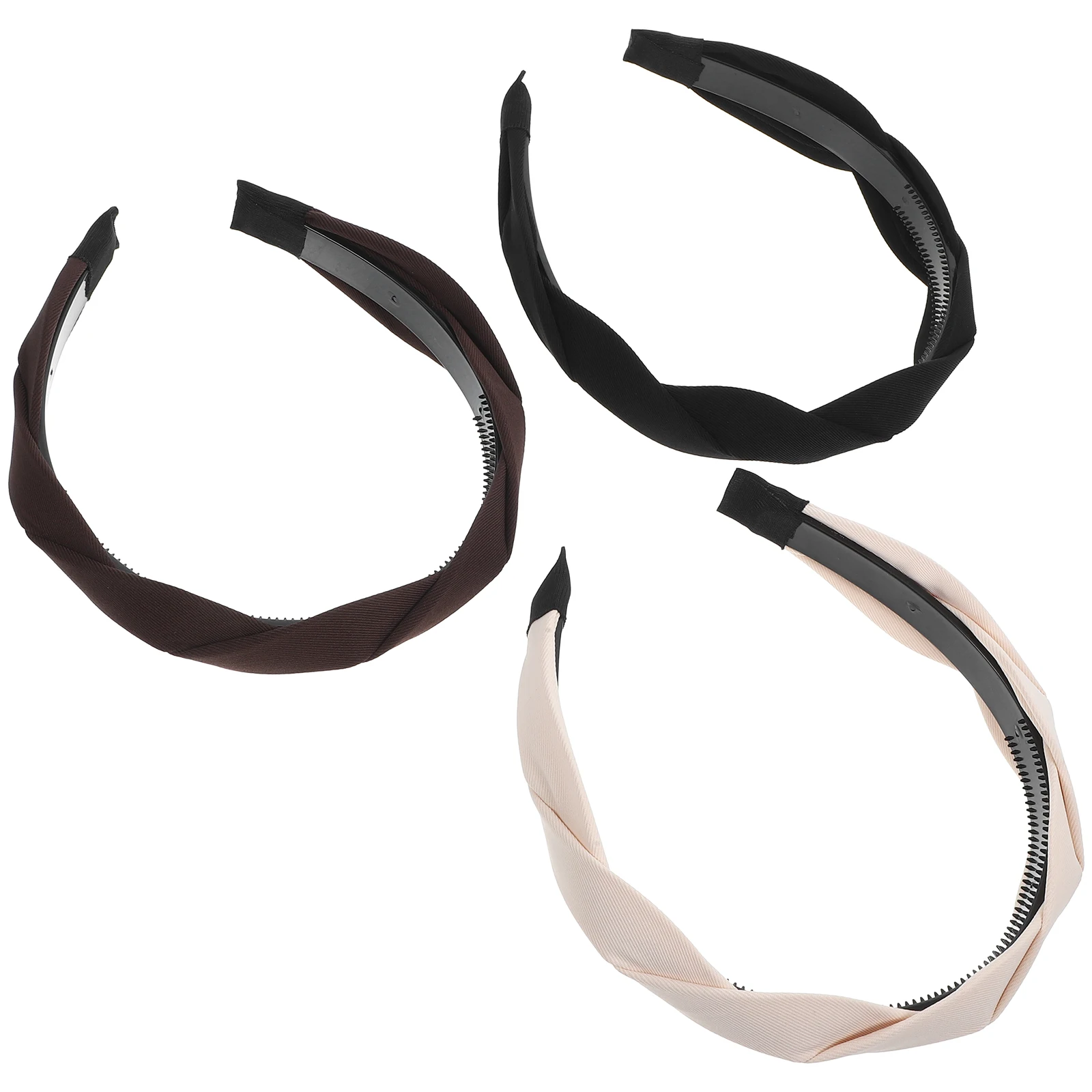 

3pcs Twist Headbands Women Girls Hair Accessories French Striped Comfort Black Beige Occasions