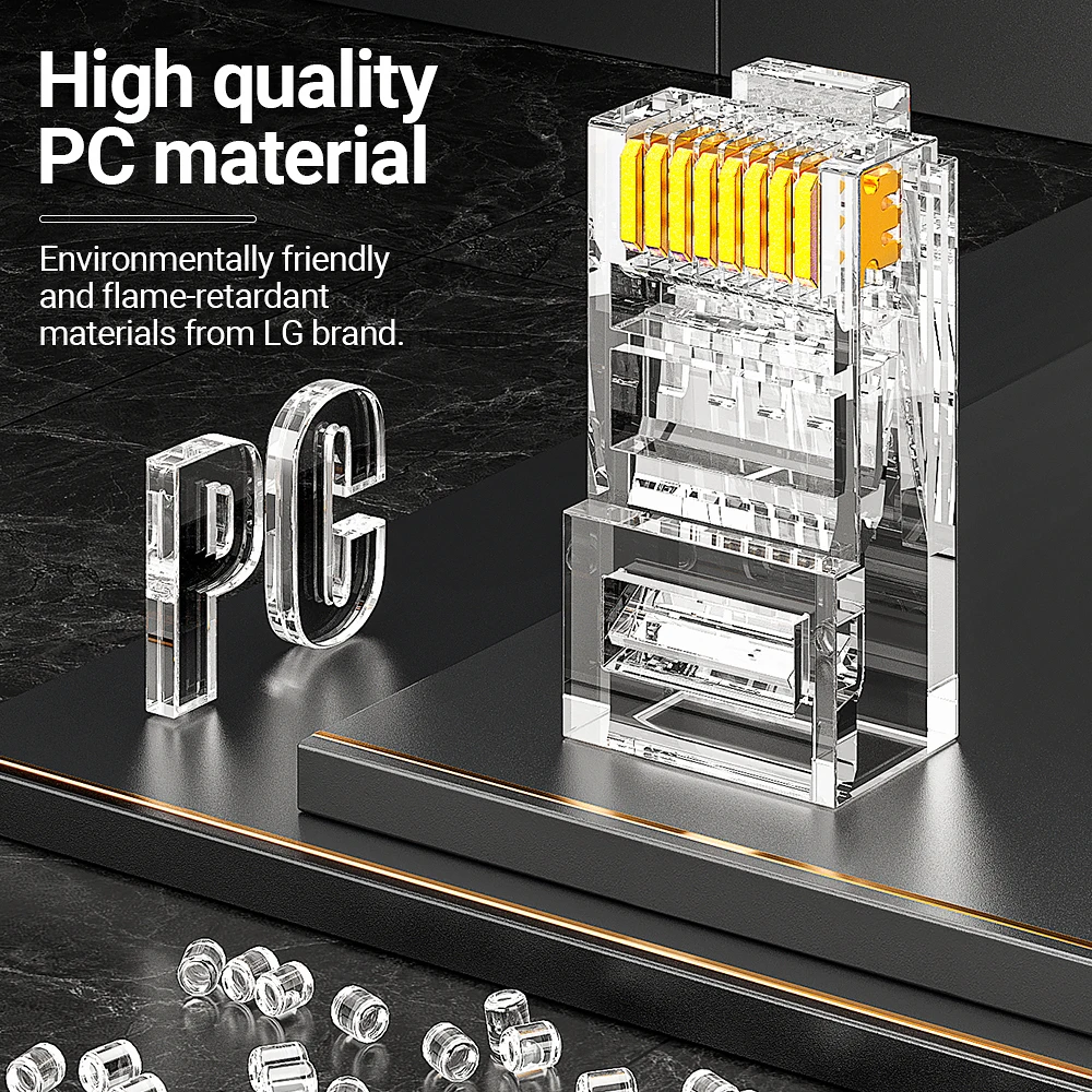 AMPCOM CAT5e RJ45 موصل 8P8C وحدات إيثرنت كابل RJ 45 ينتهي كابل إيثرنت تجعيد موصلات UTP شبكة التوصيل