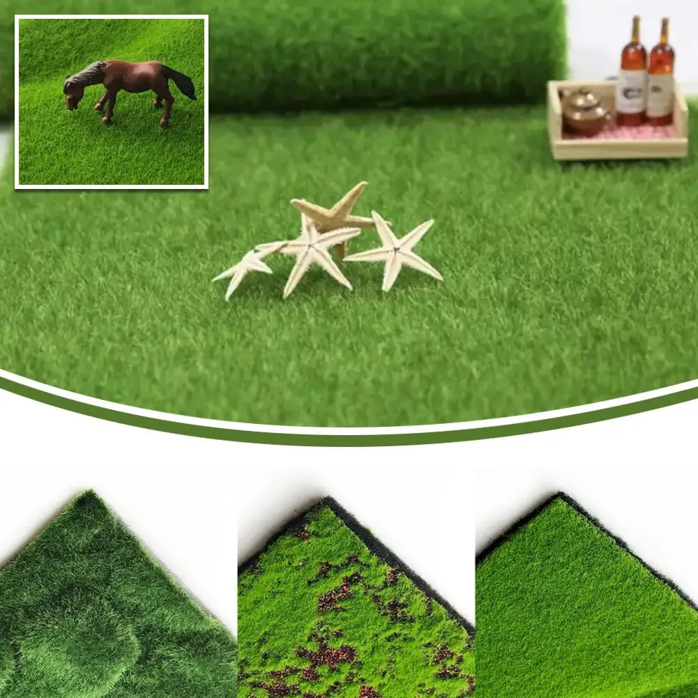 Artificial Moss Turf Green Plant Grass Lawn - Cuttable Simulation For Bonsai, Wedding Garden Home DIY Decoration Micro Landscape