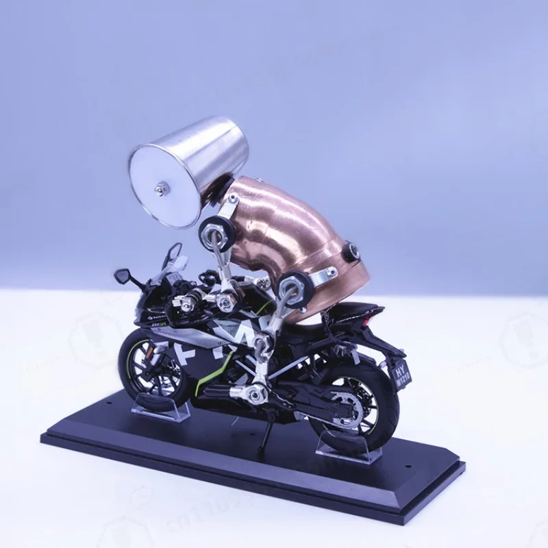 Handmade Metal Punk Robot Motorcycle Desk Lamp Industrial Style Desktop Decor Ornament