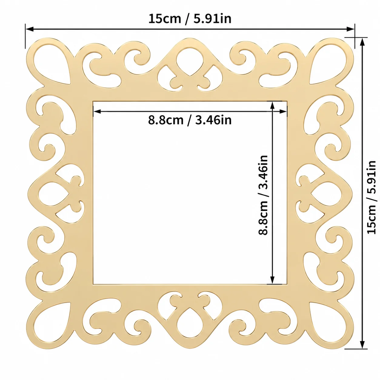 4PCS 15CMX15CM/5.91X5.91IN Mirror Acrylic Light Switch Stickers, Self Adhesive Floral Outlet Frame Covers for Wall Decor