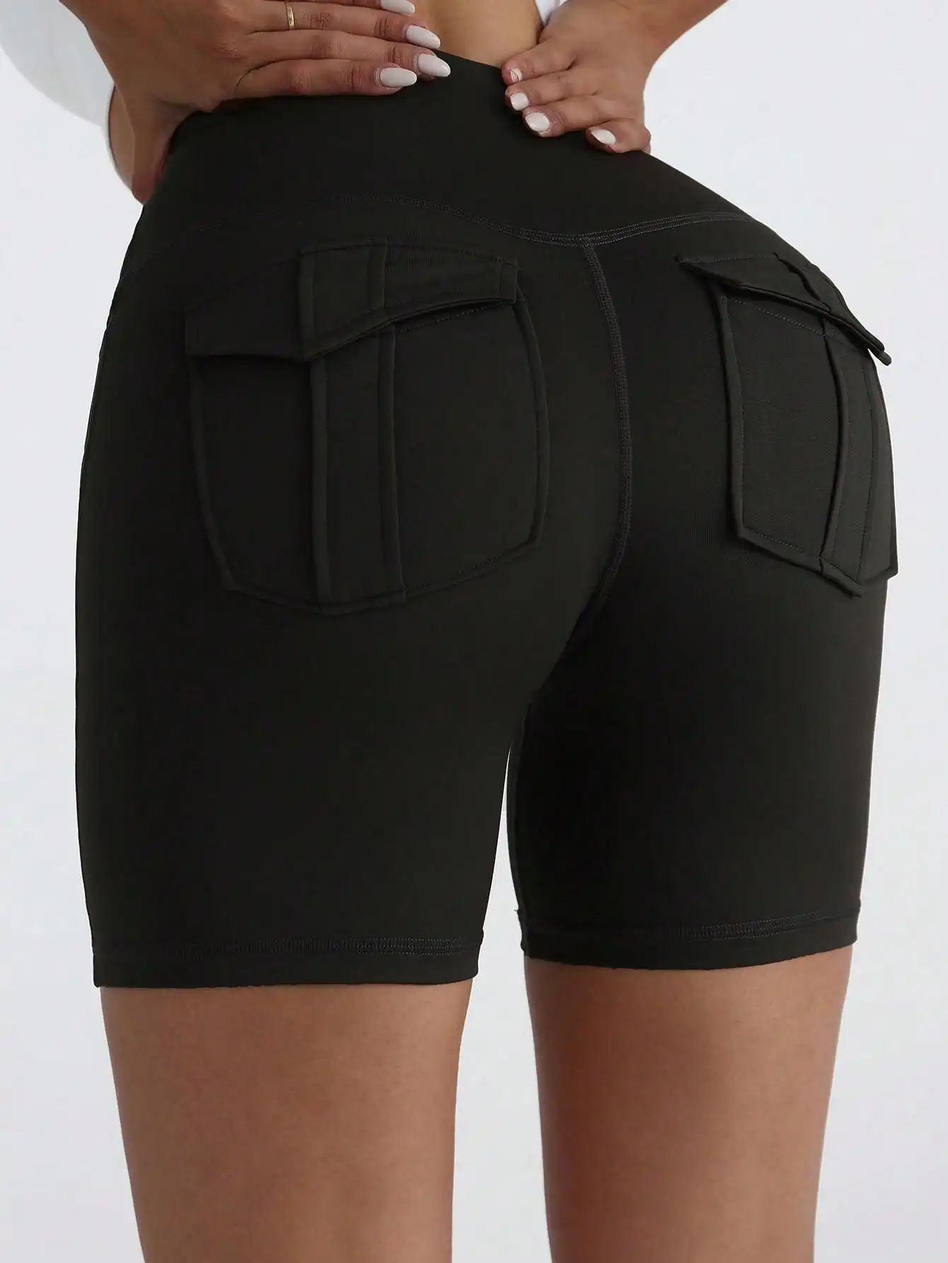  Yoga Shorts For Women Pocket Scrunched Butt Gym Leggings High Waist Push Up Tights Sexy Booty Sports Shorts Leggings