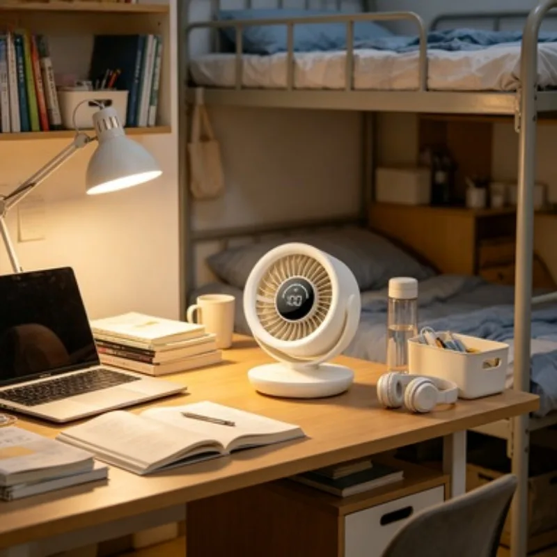 屋内ミニタービン冷却ファン-デジタルディスプレイ-usb-長時間バッテリー駆動-強風-ポータブル寮用デスクファン