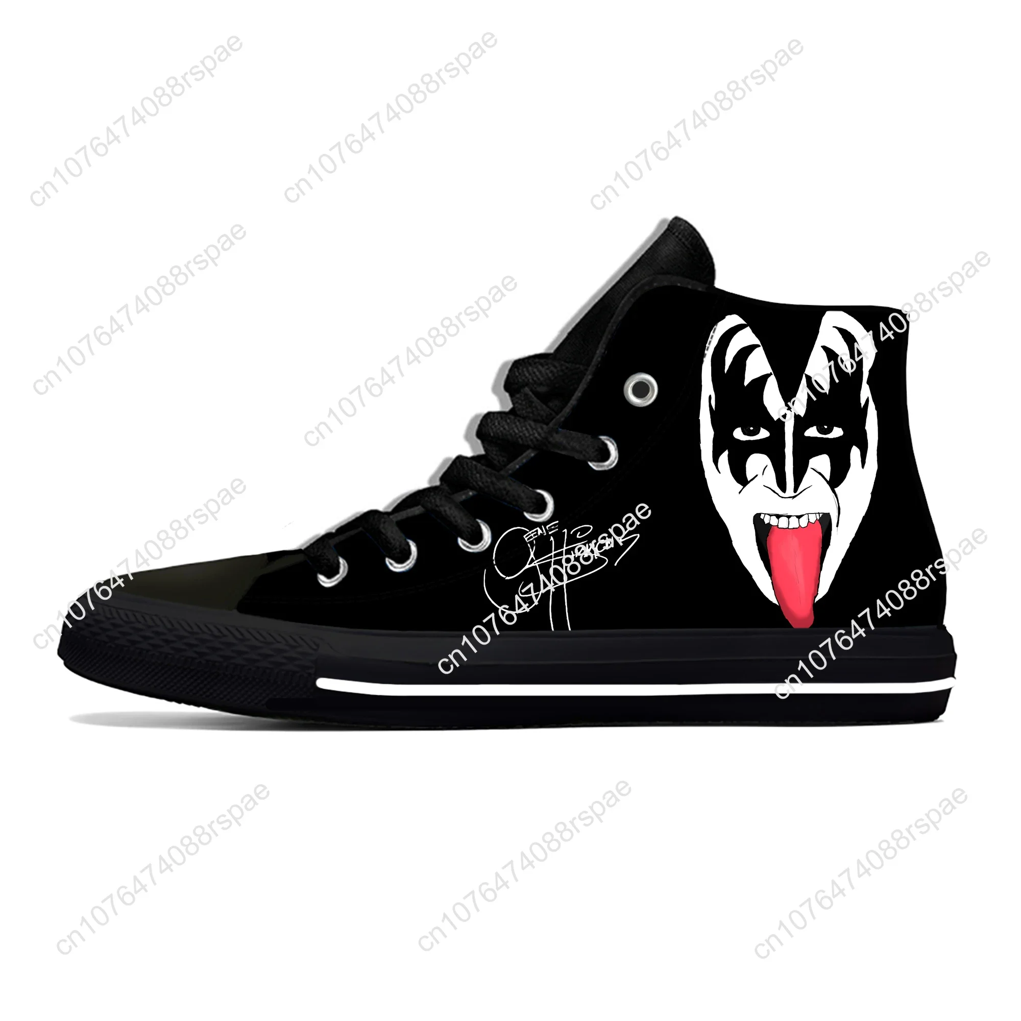 Gene Simmons High Top Sneakers Mens Womens Teenager Casual Shoes Canvas Running Shoes Cosplay 3D Printed Lightweight shoe