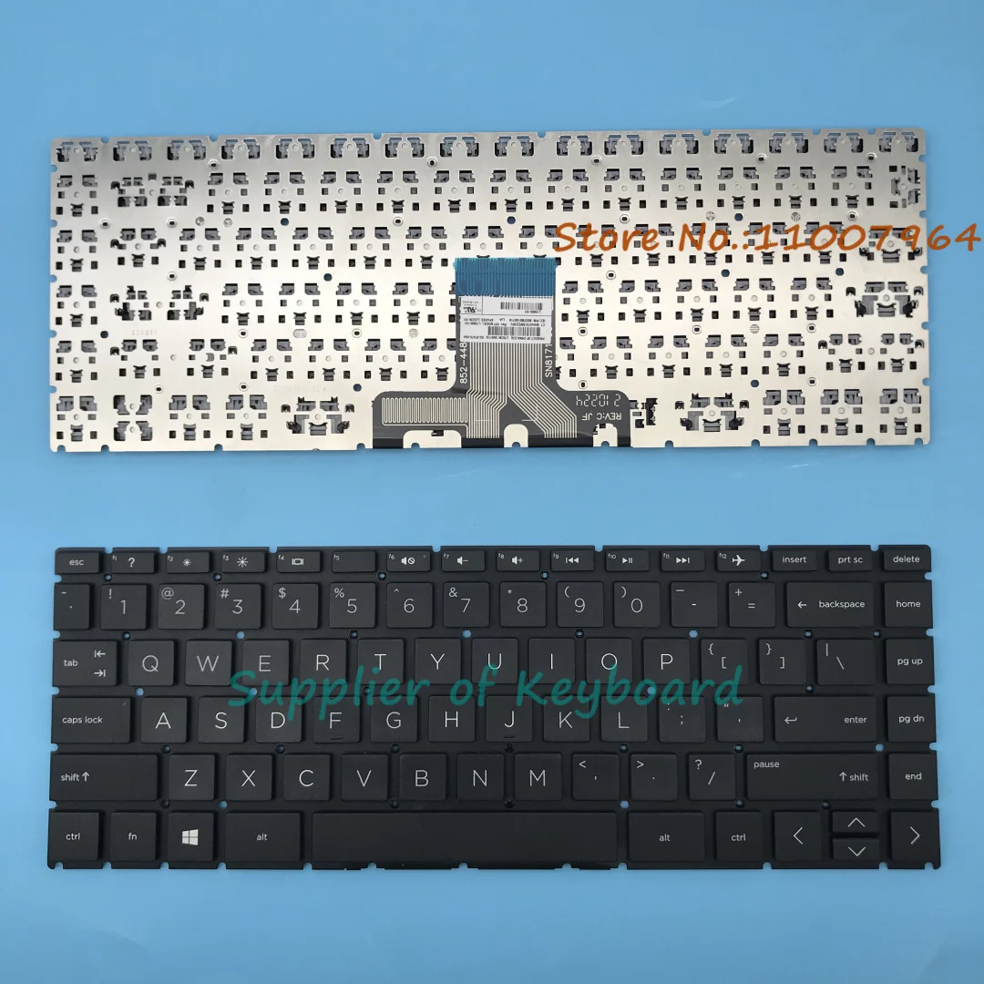 NEW English/Russian/Latin Spanish Keyboard For HP 240 G7,245 G7,246 G7,14s-DR 14-DK 14s-dq Laptop Black/Silver