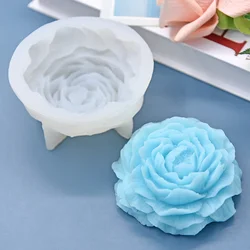 Large Peony Flower Silicone Candle Mold Diy Handmade 3D Rose Candle Soap Plaster Resin Cake Baking Tool Home Decoration Gift