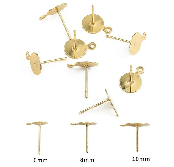 5pair 14K Gold Plated round  Flat bottom  Earring Hooks Accessories Earrings Making Findings DIY Craft