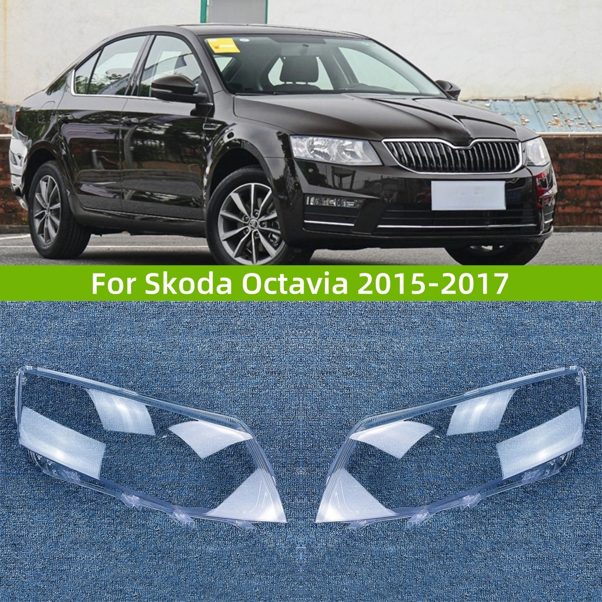 

Для Skoda Octavia 2015 2016 2017, крышка объектива передней фары автомобиля, пылезащитный чехол для фар, стеклянная крышка