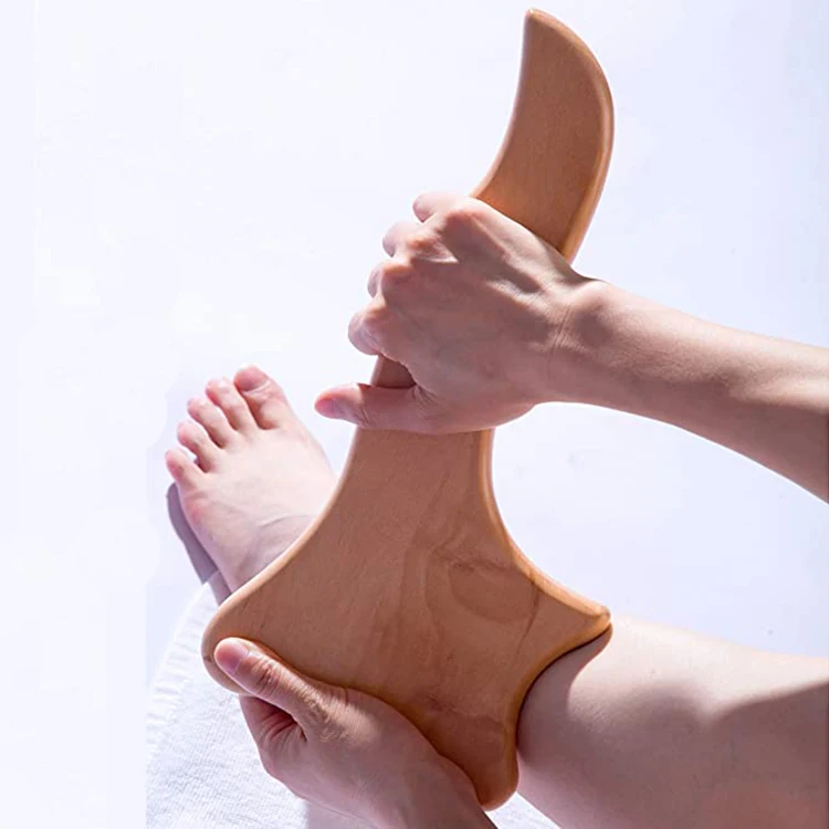 Fishtail Axe Wooden Scraping Board for Face Shaving Back Beauty Rolling Plate Muscle Pulling Rod Beauty Stick Massager