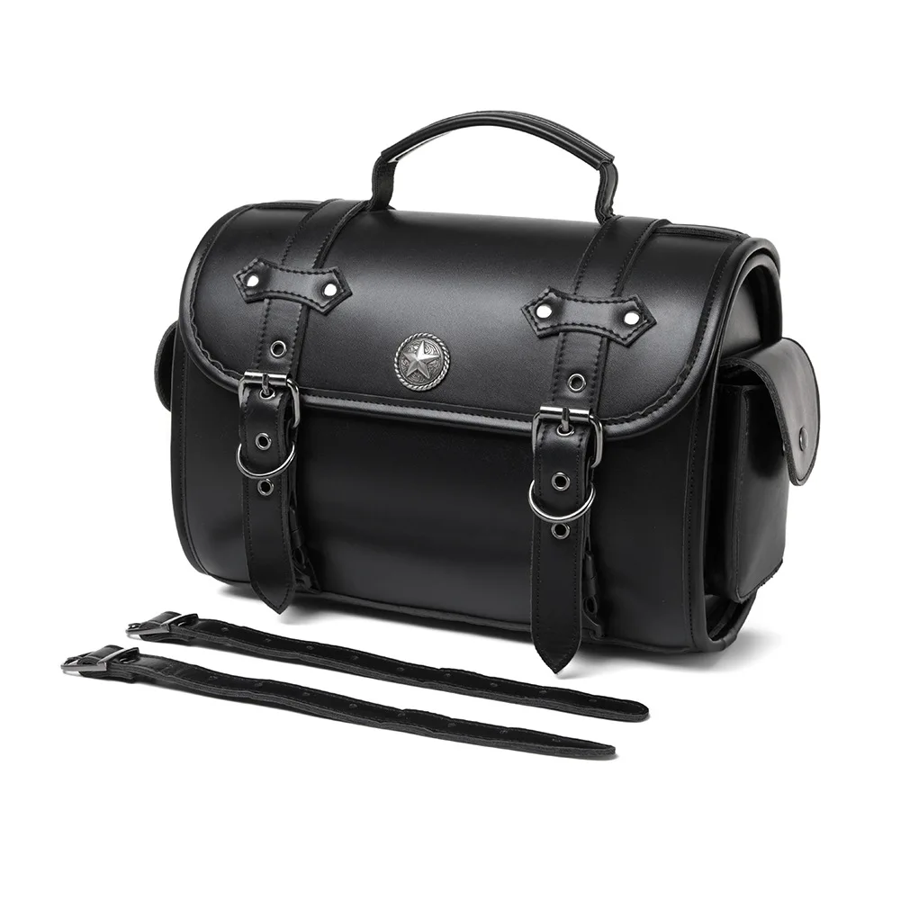 

Motorcycle Saddlebags PU Leather Pannier Bag for Motorbikes Large Capacity Saddle Pouch for Cyclists Leather Motorbike Backseat