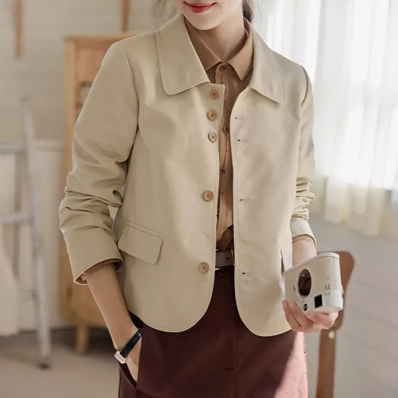 

Retro Temperament Long-sleeved Jacket Women Autumn New Chinese Style New Short Casual Top Versatile Thin Jacket