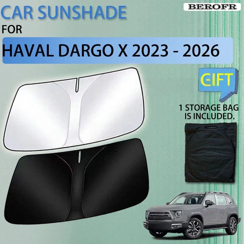 Summer Sunshade For Haval Dargo X Parts 2023 - 2026 Big Dog 2 Car Accessorie Front Window Sun Protector UV Storage Vehicle Cover