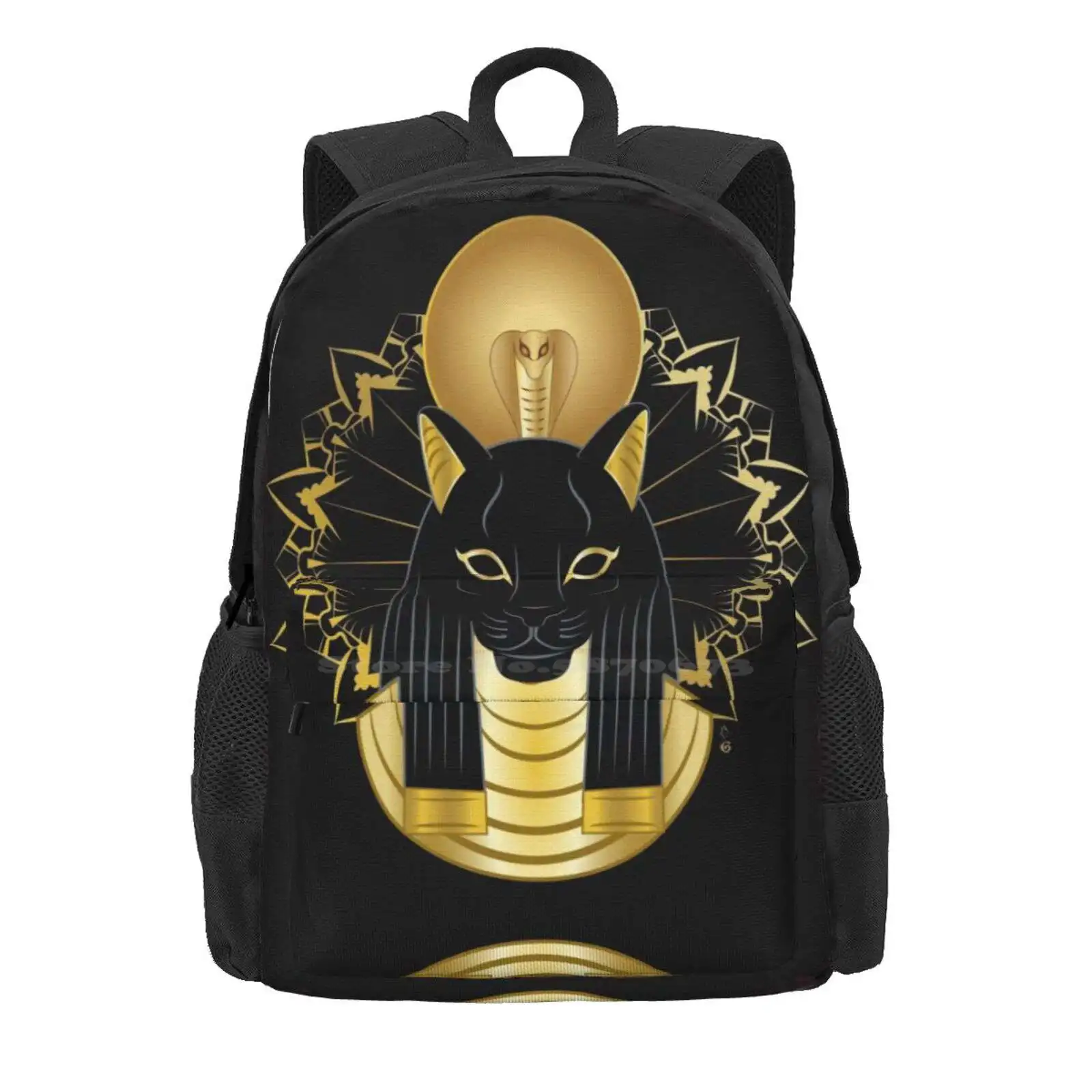 The Egyptian Goddess Sekhmet Hot Sale Schoolbag Backpack Fashion Bags Goddess Sekhmet Bastet Sister Egyptian Gods Egyptian