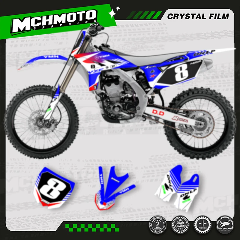 

MCHMFG мотоциклетные графические наклейки, наборы наклеек для YAMAHA YZ250F 2010 2011 2012 2013, YZF250, номер, имя на заказ