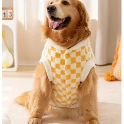 Autumn and winter dog big dog velvet clothes, medium and large dog golden fur Samoyed pet clothes