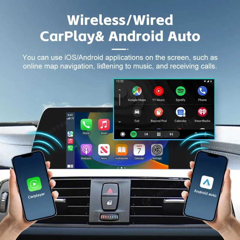 

Original Screen Upgrade for BMW X5 X6 Adds Wireless CarPlay Android Auto to Factory CCC CIC NBT EVO System Supports AirPlay