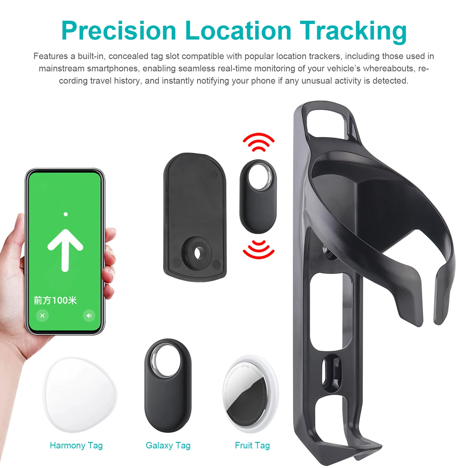 For /Huawei/Samsung Tag Portable Bike Water Bottles Holder Lightweight Aerodynamic Biking Bottle Holders for Road Bikes