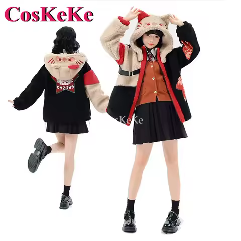 CosKeKe Kaedehara Kazuha Cosplay Game Genshin Impact Costume Derivative Product Fashion Plush Hoodie Coat Unisex Daily Outfit