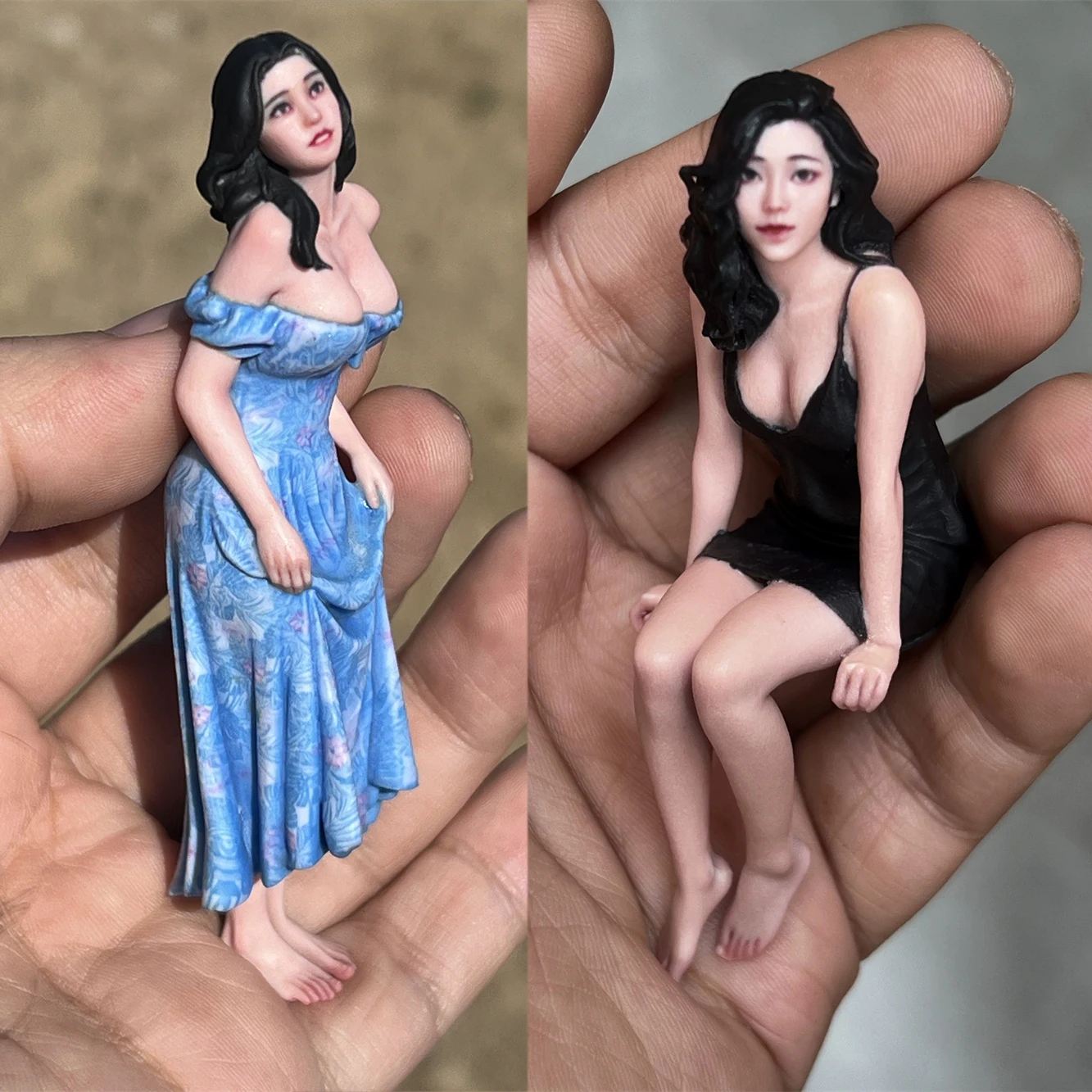 

Realistic Diorama 1/18 1/16 1/12 Cute Girl Skirt Beautiful Woman Art Sculpture Miniature Figure Doll Scene Props Vehicle Decor