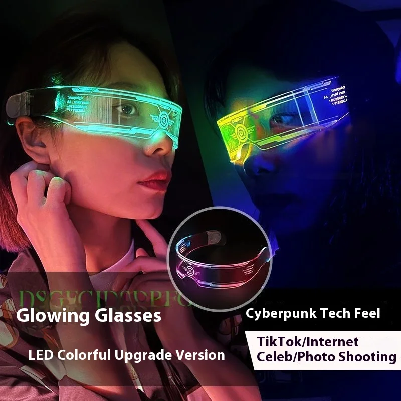 Colorful LED Luminous Glasses Science Fiction Moving Design for Christmas Party Music Festival Disco - Novelty Gag Toys
