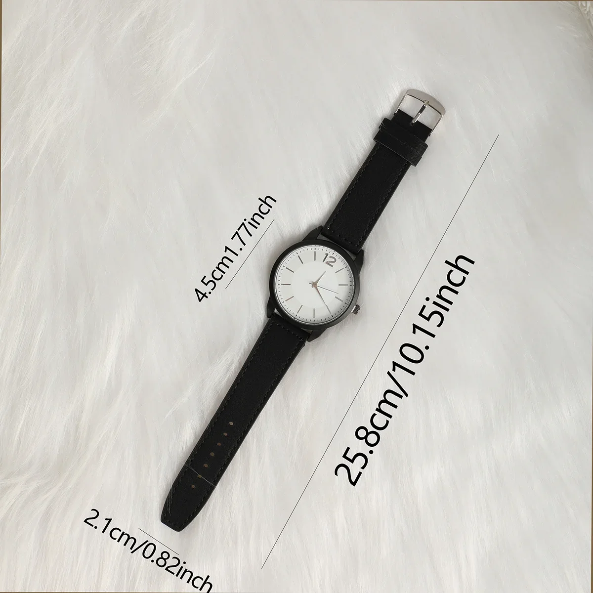 1pc-Quartz Watch Circular Surface Simple and Stylish Business Casual Watch (Box Not Included)