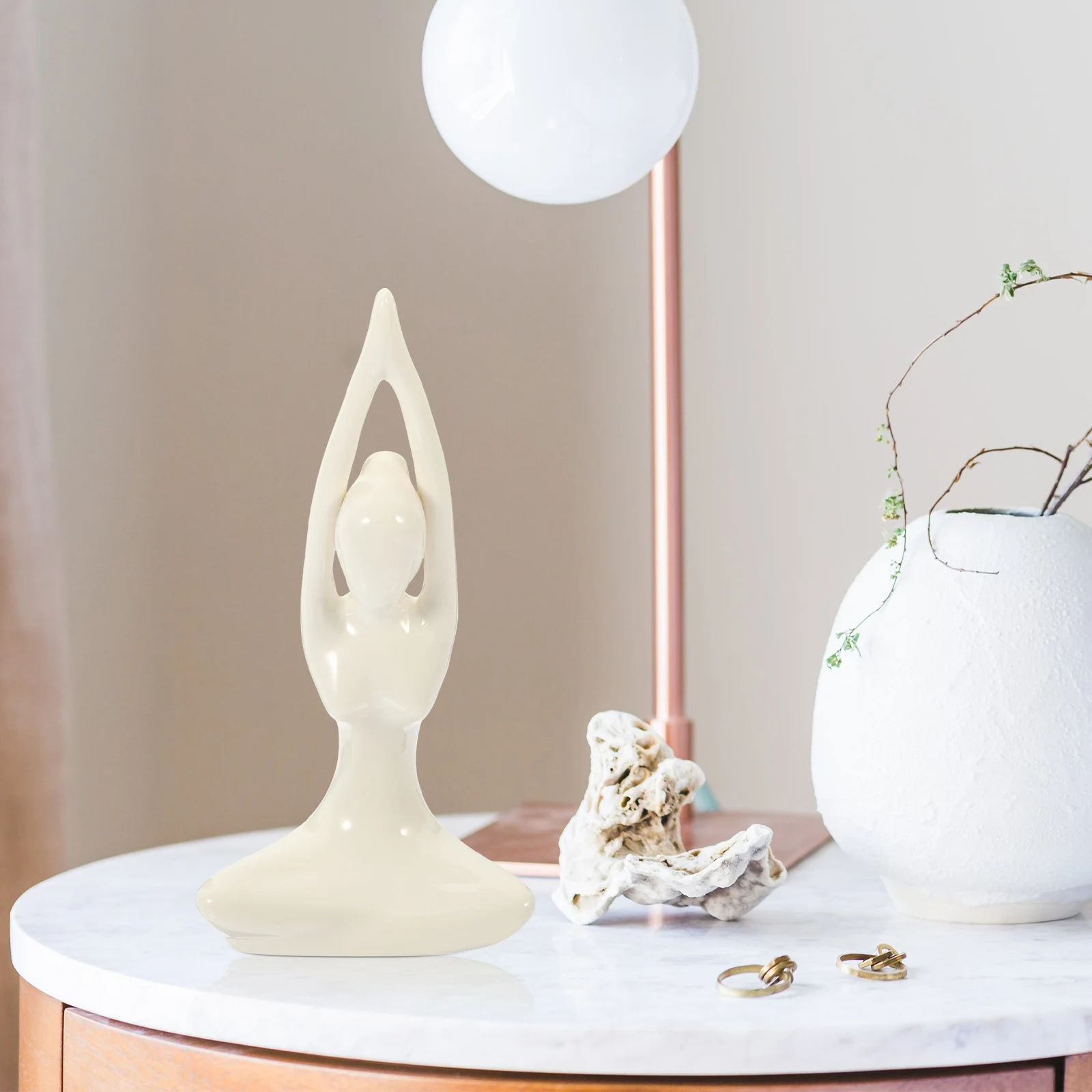 

Abstract Ceramic Yoga Sculpture Decorative Desktop Ornament for Living Room Bedroom Mantelpiece Home Decor Elegance Style