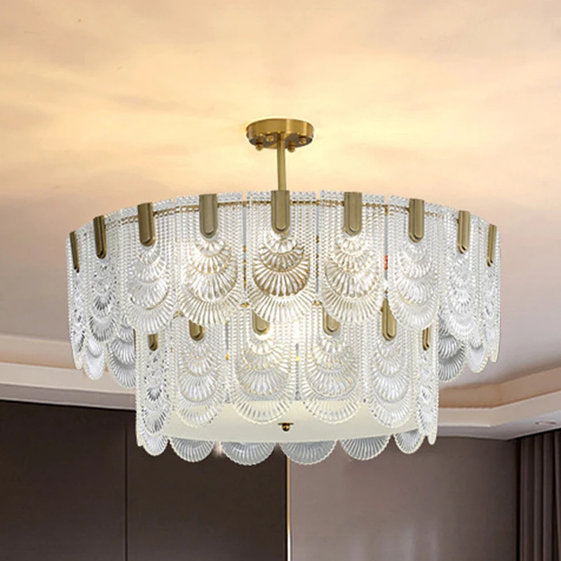 

French Cream Style Living Room Chandelier Luxury Bedroom Modern Minimalist Trendy Atmospheric Dining Room Crystal Hanging Lamp