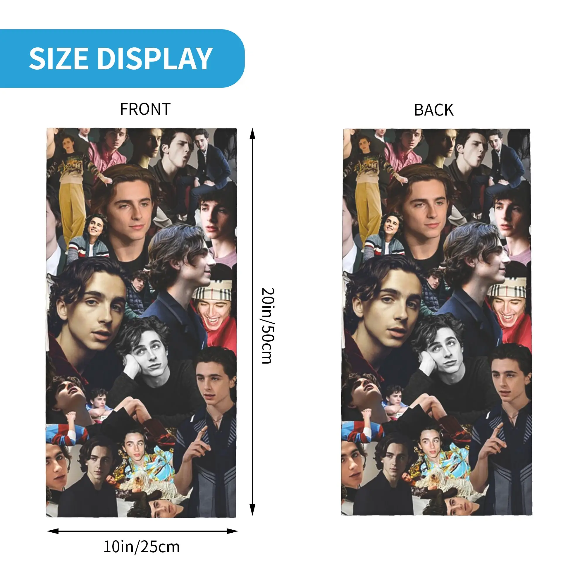 Timothee Chalamet Bandana Neck Gaiter Printed Wrap Scarf Headband Cycling Unisex Adult Windproof
