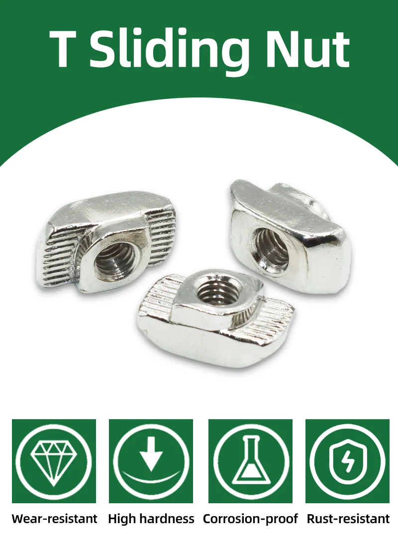 50 per/los Aluminium-Extrusion profil t Mutter m3 m4 m5 m6 m8/Serie Hammerkopf schlitz T-Muttern Stecker für T-Schlitz – Detail 1