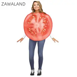 Zawaland Cosplay Tomato Printing Costume Woman Jumpsuit Carnival Funny Holiday Party Suit Onesie Show Disguisement Clothes