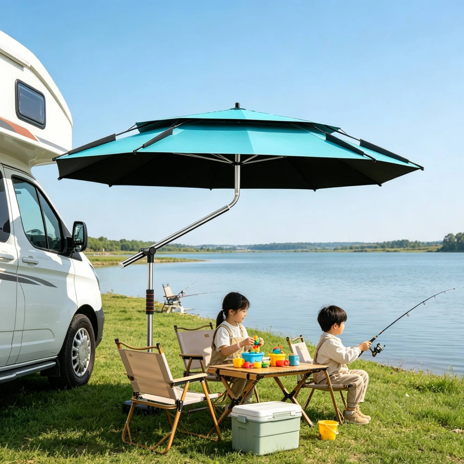 fishing-umbrella-with-stainless-steel-shaft-windproof-square-umbrella-with-side-wings-canopy-with-support-pole-heavy-duty