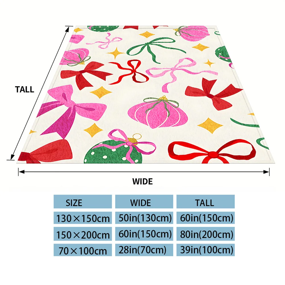 Xmas Bow Ornament Flannel Blankets Are Suitable For Sofas, Men's Room Decorations, Thick And Warm Gifts For Teenagers