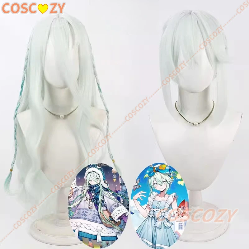 

Fate/Grand Order Louhi Cosplay Wig Light Gray-Blue Heat-Resistant Fiber Hair Game FGO Halloween Short Straight Bangs Braided Wig