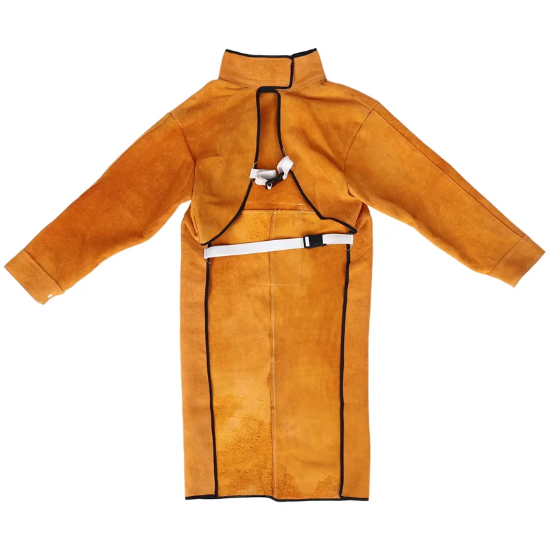

A83I-120Cm Welding Apron Flame Retardant Long Sleeve Welder Protective Clothing Split Leather Fire-Resistant