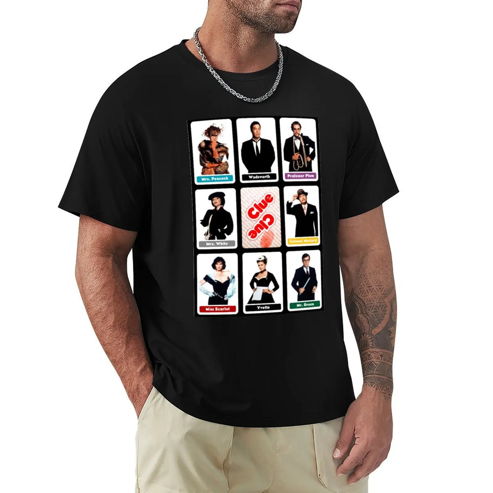 Clue (1985) - Suspect Cards T-Shirt Dry Fit Running Short Sleeve Top