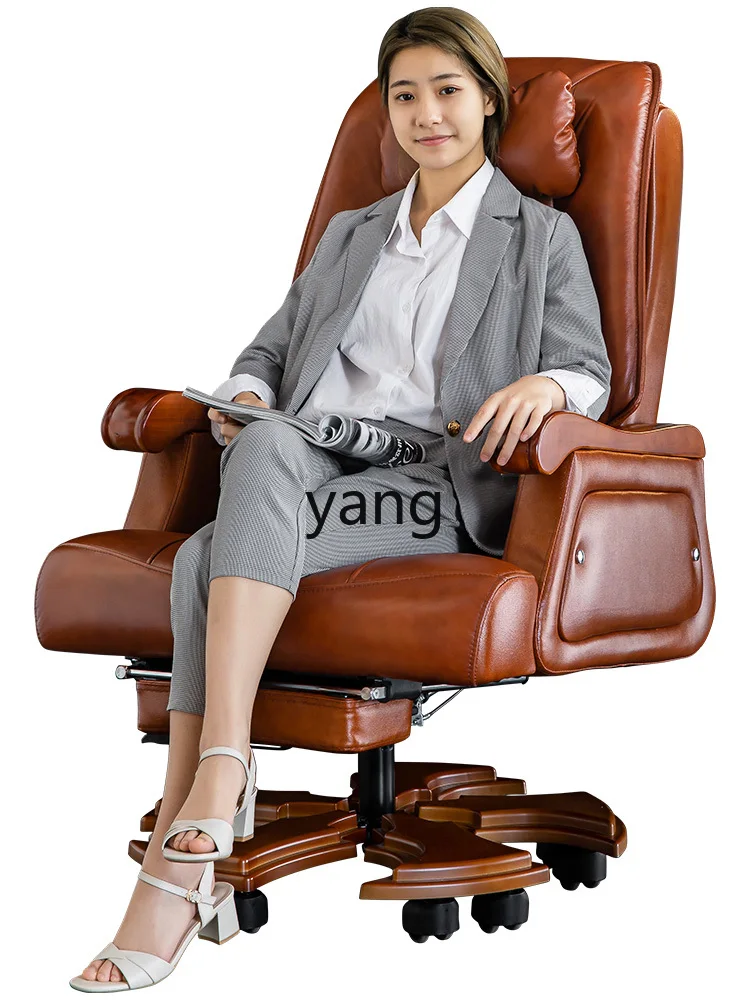 

LMM comfortable reclining leather home leisure lift swivel chair desk