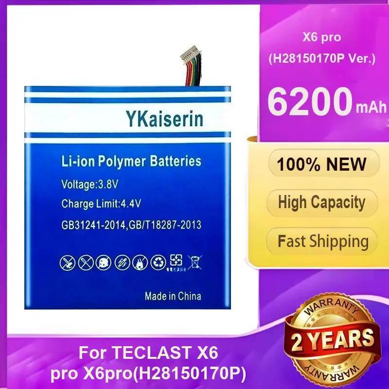 For Teclast X6 Pro H28150170P Ver. 6200mAh Long Lasting Tablet Battery