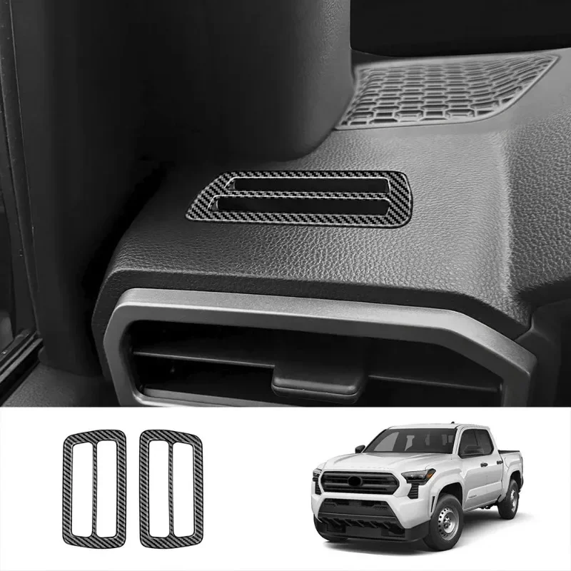 

For Toyota TACOMA 2024 2025 ABS Carbon Fiber Car Dashboard AC Vent Socket Frame Cover Trim Stickers Car Accessories