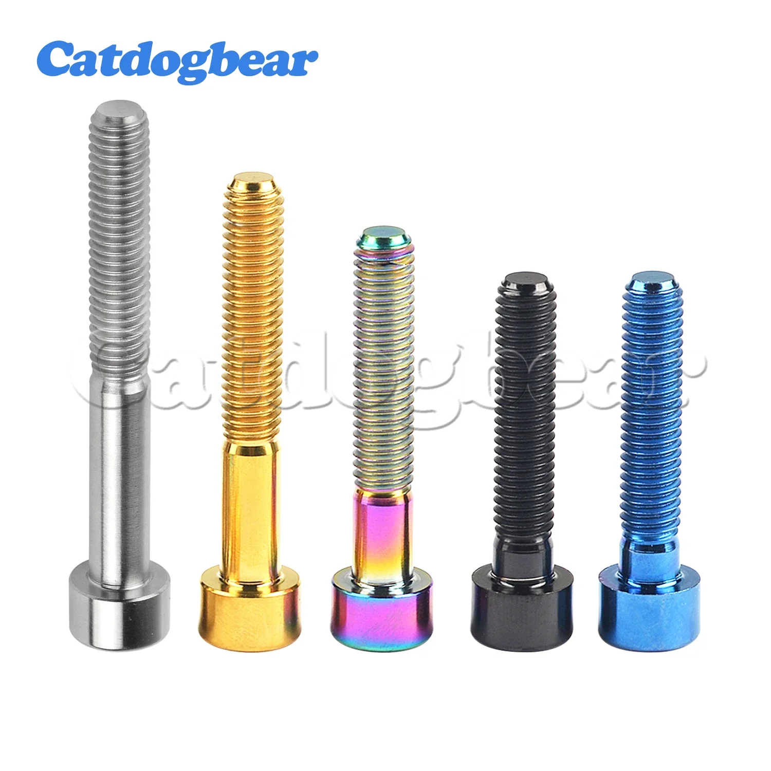 Catdogbear-tornillo de cabeza hexagonal para bicicleta, Perno de titanio M6/M7x10, 15, 18, 20, 25, 30, 32, 35, 40, 43, 45, 50, 55, 60, 65mm