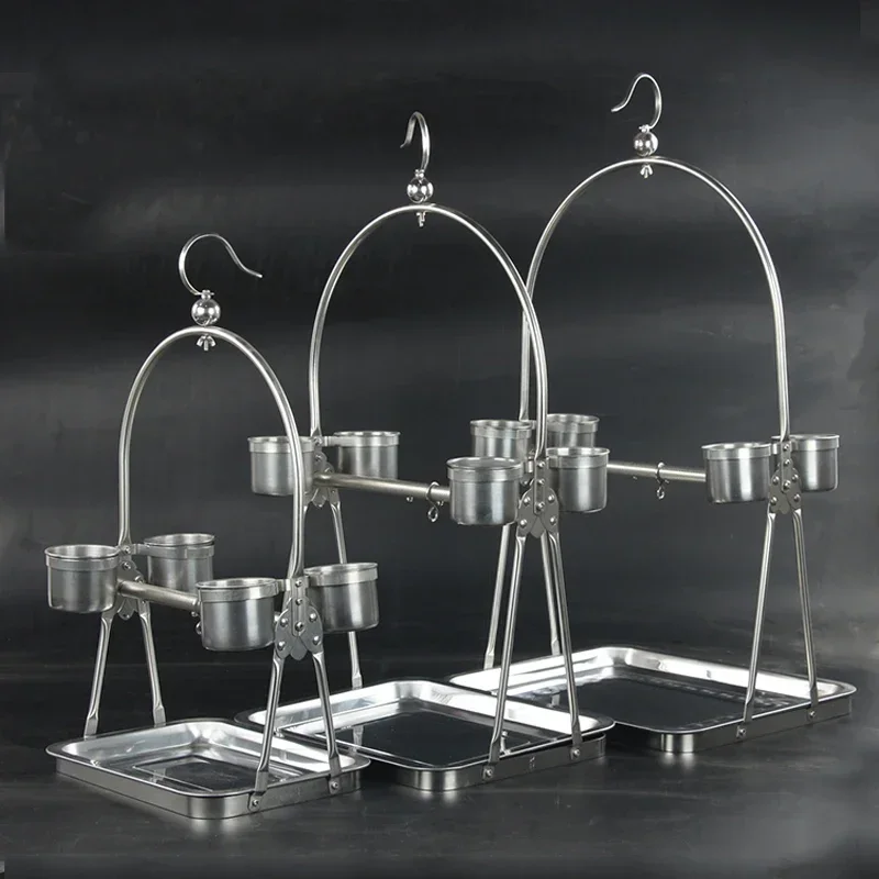 A Stainless Steel Parrot Stand Holder / Bird Cage Shelf Rack Contains Bangle -portable Decorativas Hot Sale
