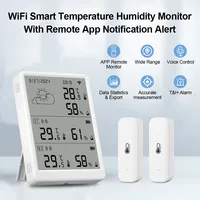 Tuya WIFI Temperature Humidity Weather Station Wireless Digital Indoor/Outdoor Forecast with 2 Sensors Hygrometer