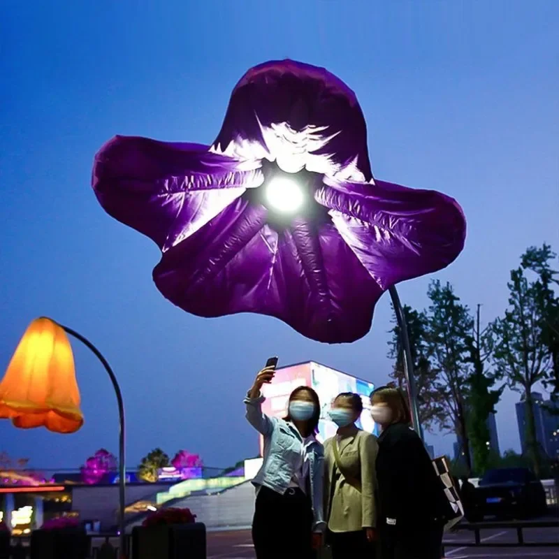 Outdoor human body induction flowering trumpet flower landscape light creative square park scenic area interactive lighting stre